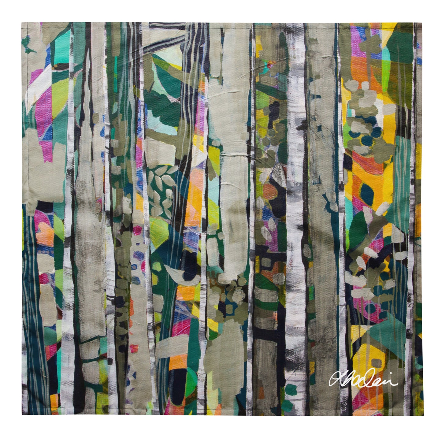 Dog & People Bandana "Teal Birches"