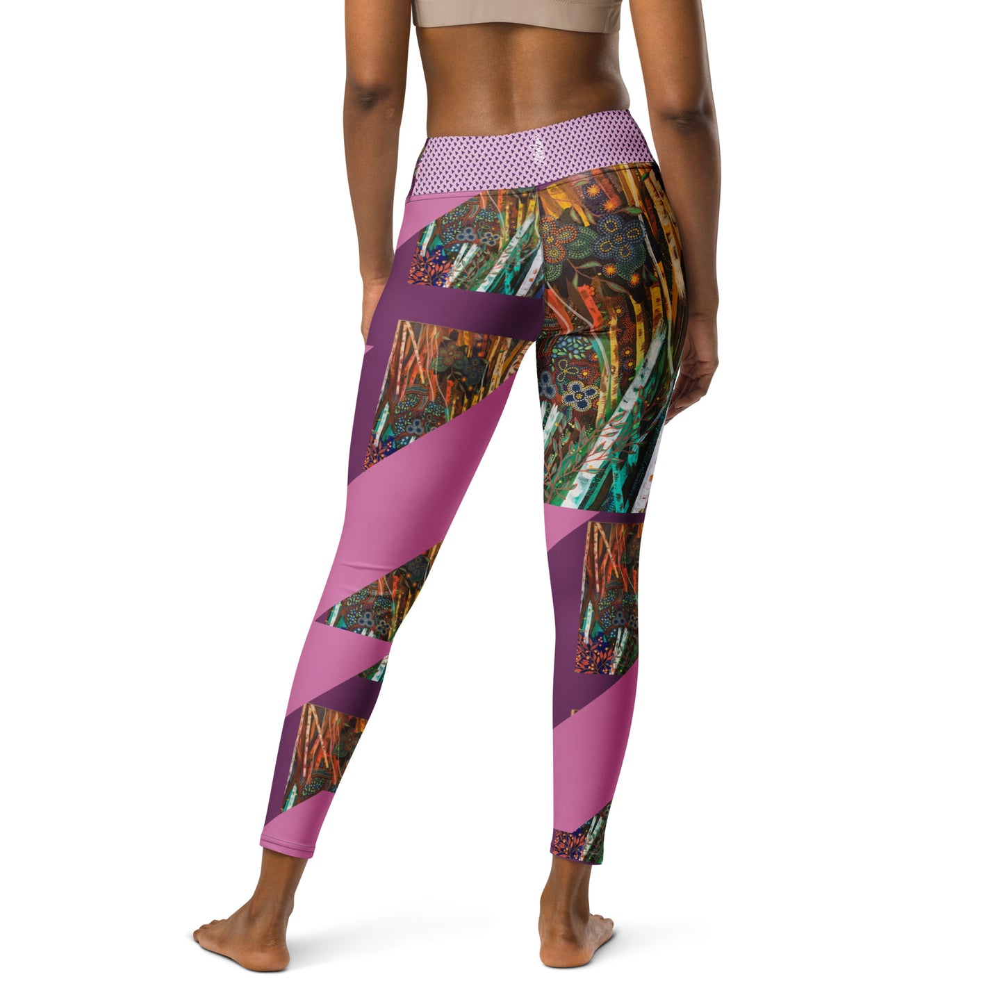 Yoga Leggings "Lavender Collage"
