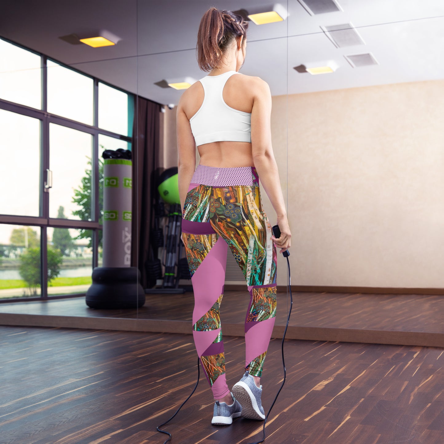 Yoga Leggings "Lavender Collage"
