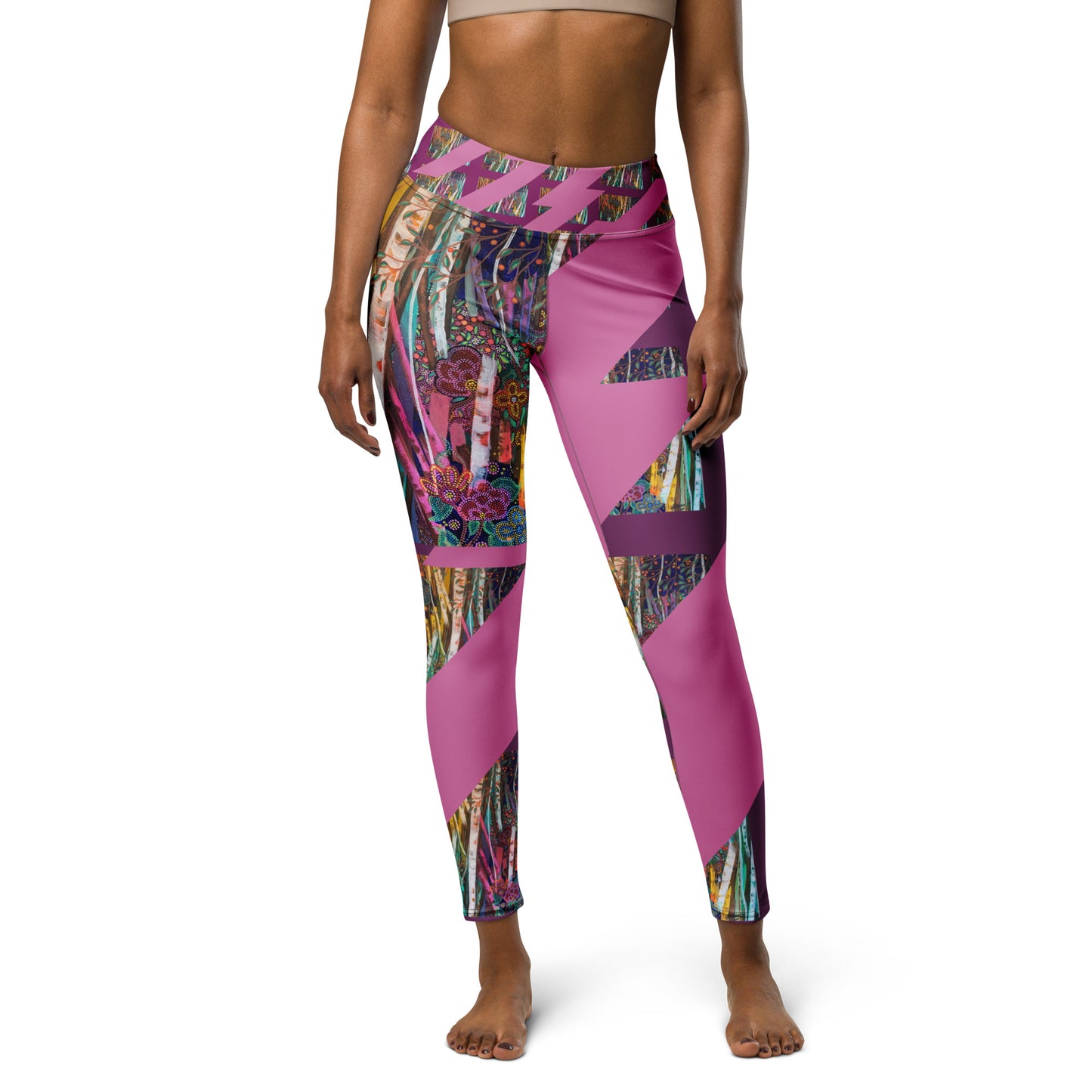 Yoga Leggings "Lavender Collage"