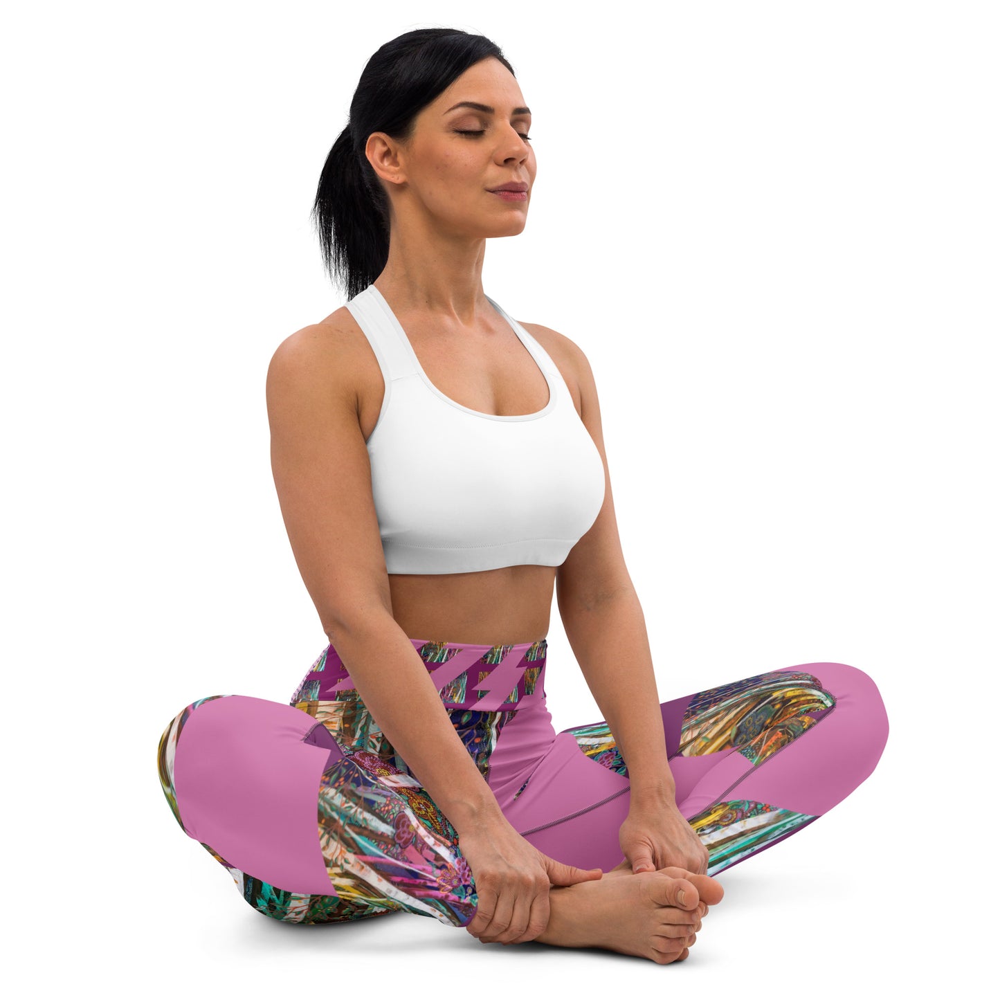 Yoga Leggings "Lavender Collage"