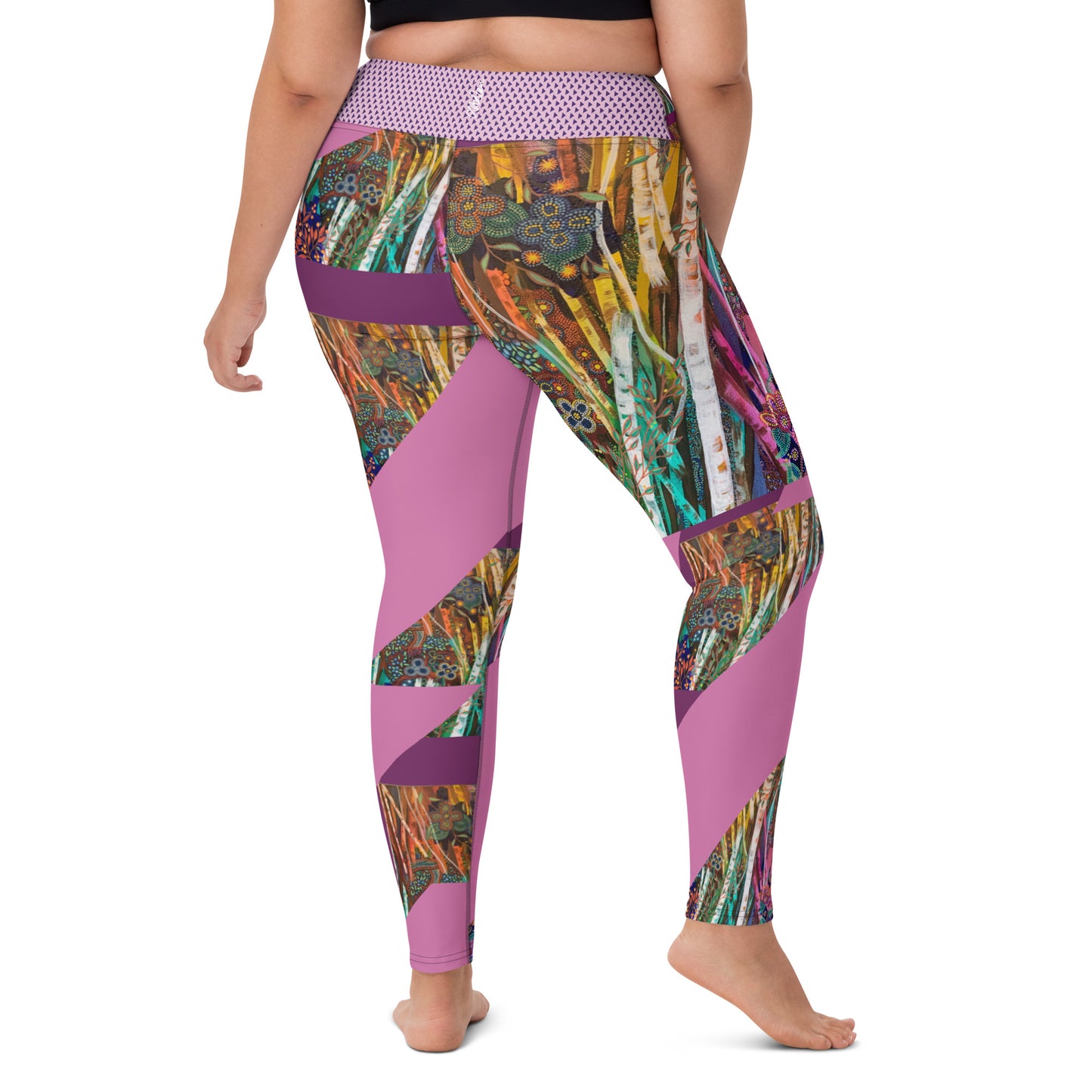 Yoga Leggings "Lavender Collage"
