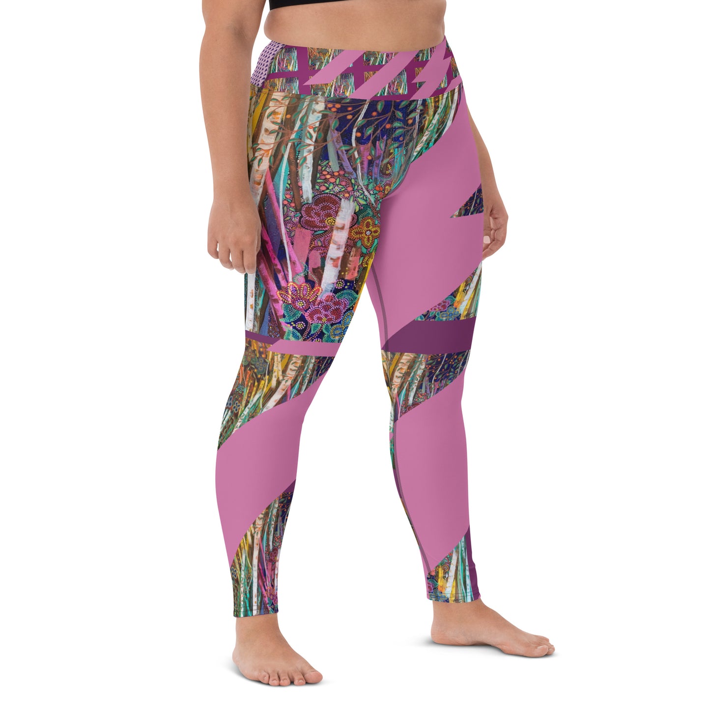 Yoga Leggings "Lavender Collage"