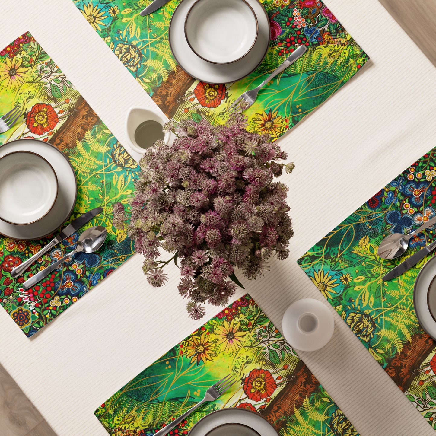 Placemat Set of 4 "Green Forest"