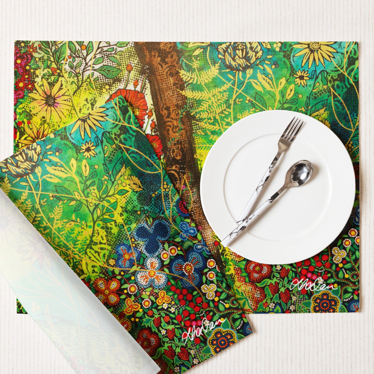 Placemat Set of 4 "Green Forest"