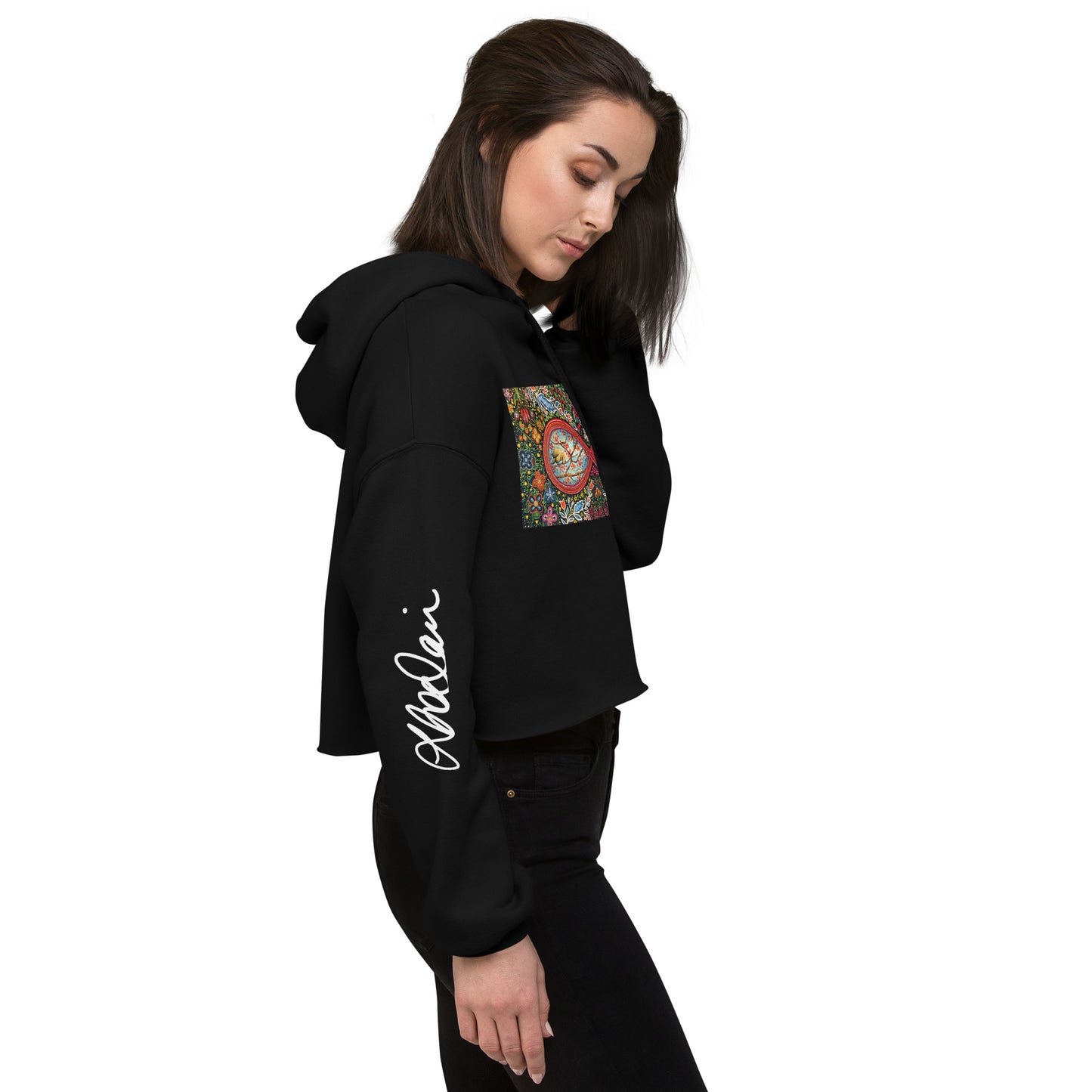 Crop Hoodie "Waxwings"