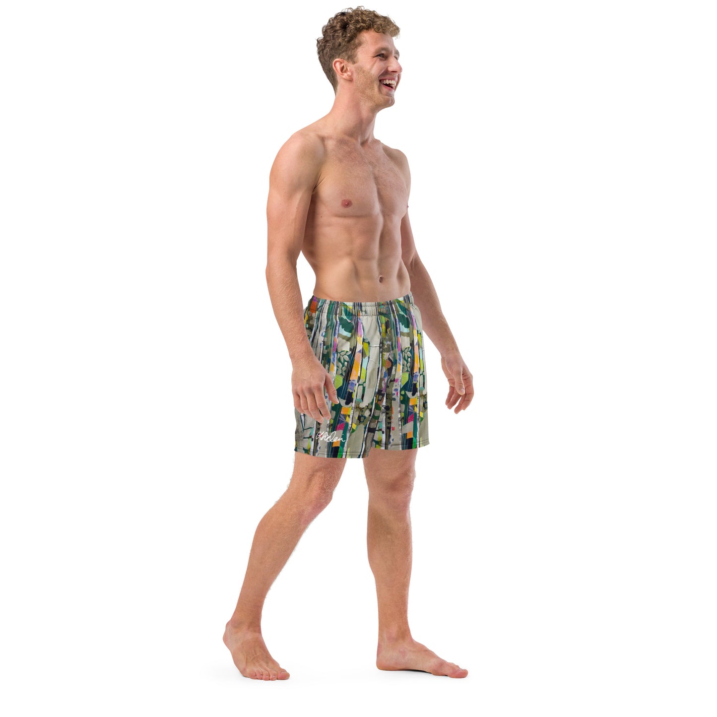 Men's swim trunks "Teal Birches"