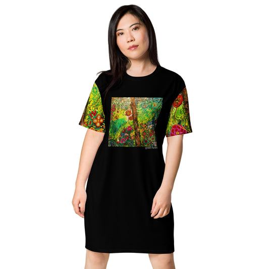 T-shirt dress "Green Forest"